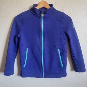 Spyder Encore Full Zip Jacket Fleece Lined Mock Neck Indigo Blue Size Kids 10-12